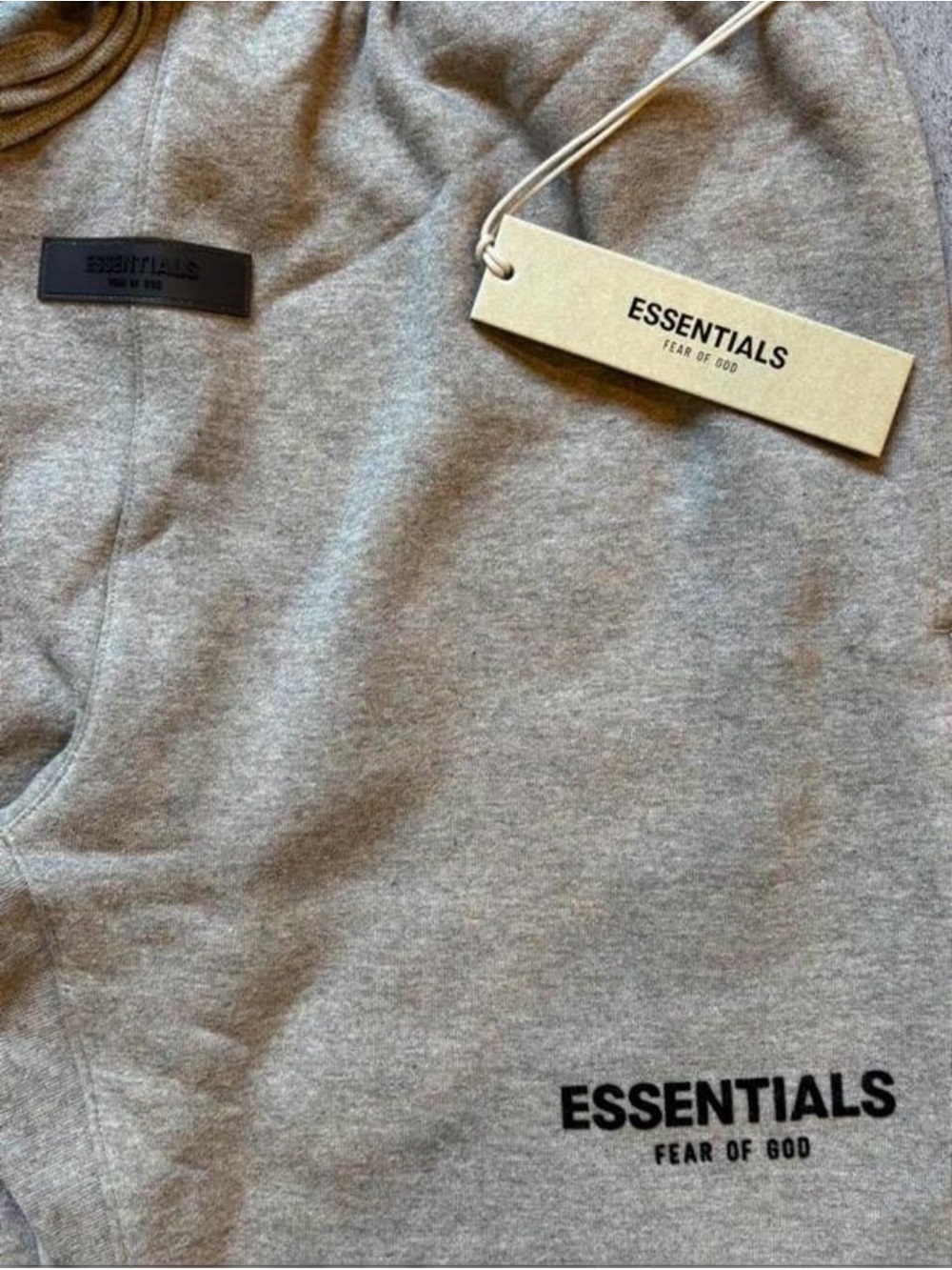 Fear of God Essentials Light Oatmeal Drawstring Zip uncuffed Sweatpants - Picture 2 of 5
